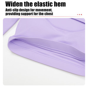 여성용 초단파 컷 아웃 운동 자르기 탑 요가웨어 가슴 중공 긴 소매 브래지어 탑 운동 체육관 셔츠 스포츠 요가 탑 체육관 - Product Image 3