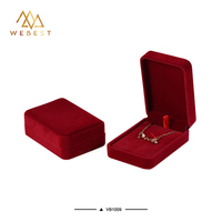 Webest – boîte à bijoux de luxe personnalisée en velours rouge, vente en gros avec boîte à bagues en velours, boîte en velours pour invitation de mariage