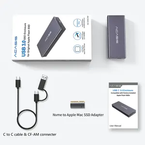 ACASIS External USB3.1 NVME M.2 SSD Enclosure for Flash SSD with Mac Pro/AIR2013/14/15/16/A1465/1466/1398/1502