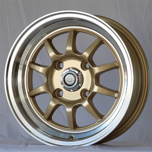 Piezas de automóvil tamaño pequeño Jy, ruedas <span class=keywords><strong>doradas</strong></span> de 14 pulgadas, <span class=keywords><strong>llantas</strong></span> cóncavas profundas, <span class=keywords><strong>llantas</strong></span> de aleación - Product Image 4