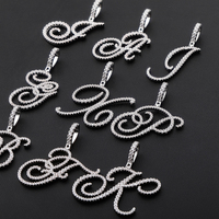 Hip Hop 18K oro antiguo inglés letras nombre personalizado 2020 Bling letra colgante con inicial colgante collar joyería