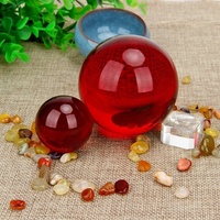 Boule Lumineuse Ronde en Cristal Transparent Couleur Unie Cuite au Four pour Décoration Maison, Bureau, Cadeau d'Affaires, Emballage en Boîte Cadeau, Vente en Gros