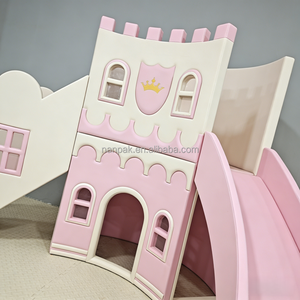 Equipo de Juegos Interior Estilo Cuento de Hadas para Niños, <span class=keywords><strong>Castillo</strong></span> Interactivo y de Juego de Roles con Tobogán, Juego Suave para Cafetería Infantil y Escuela - Product Image 3