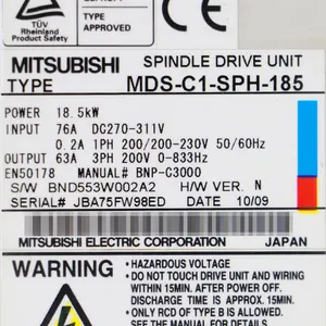 Gebruikt Mitsubishi Servo Drive MDS-C1-SPH-185