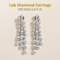 Boucles d'oreilles pendantes de luxe en or massif 18 carats avec diamants de laboratoire Good Century, bijoux raffinés pour mariage et anniversaire