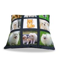 New Arrival Sublimation Printable Blank Pillow Cover with 9 Panel Funny Sublimation Pillow Case