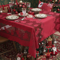 Nappe de table en dentelle creuse américaine Nappe de Noël Nappes rectangulaires rouges pour événements