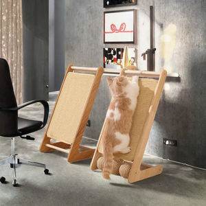Rascador para Gatos Vertical Ajustable de Madera Maciza, Clásico y Moderno, Resistente al Desgaste, Sin Virutas, con Cuerda de Cáñamo, de 2 Niveles - Product Image 3