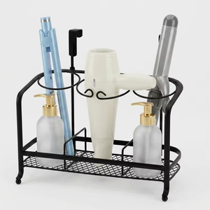 Soporte de Pared Moderno para Secador de Pelo, Organizador Metálico Resistente, Estante de Almacenamiento Deslizante Multifuncional para Herramientas de Baño - Product Image 1