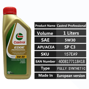 รับประกันคุณภาพ น้ำมันเครื่องสังเคราะห์แท้ SP <span class=keywords><strong>5W30</strong></span> C3 รุ่นยุโรป 1 ลิตร 157EA9 4008177118418 สำหรับ <span class=keywords><strong>Castrol</strong></span> EDGE - Product Image 6