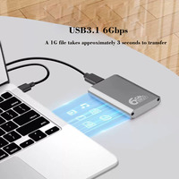 2025 Nouveau boîtier de disque dur externe Mini USB3.1 en alliage d'aluminium de type C avec transmission haute vitesse à 6Gbps
