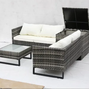 Patio sofa Green top sale pe rattan outdoor furniture garden sets patio leisure furniture with big box