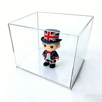 Vitrine de présentation en acrylique transparent anti-poussière avec base miroir noire pour casque de hockey ou de moto