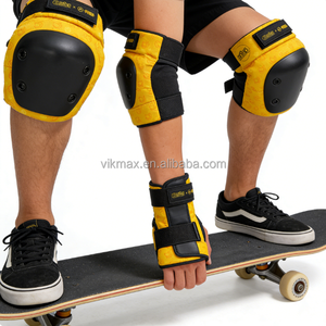 Ensemble de 6 protections professionnelles pour skateboard à double roulettes : coudières, genouillères, protège-poignets - Écologique - Product Image 2