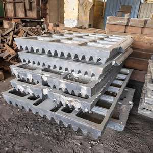 चीन कस्टम पेशेवर फाउंड्री खनन मशीनरी भागों क्रशर दांत प्लेट उच्च शक्ति मैंगनीज स्टील क्रशर जबड़े प्लेट - Product Image 6