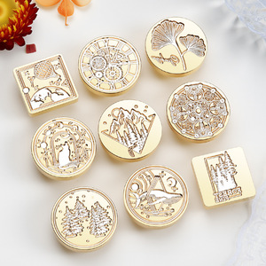 Cabeza de Sello de Cera Redonda de 3cm y 2.5cm, Sello de Cera para Invitaciones, Sobres, Decoración Artística, Regalo de Latón Sólido - Product Image 4