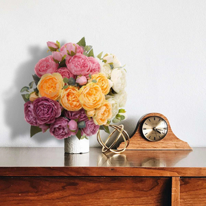 9 Cabezas de Flores Artificiales de Peonía de Seda, Elegante Ramo para Boda, Decoración de Mesa para Hogar, Fiesta, Jardín, Exterior - Product Image 3
