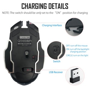 New Explosive Q13 Rechargeable Mouse Gaming Button Wireless Mouse Superlight Optical Portable Mouse - Product Image 3