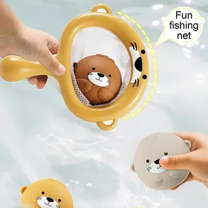 Ensemble de panier de basket flottant Otter Bath avec ventouses et balles, jouet aquatique pour bébé, cadeau pour enfants - Product Image 5