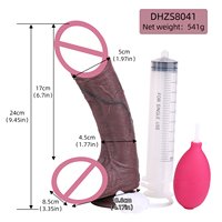 9,5 Zoll realistische bewegliche Spritz dildos für Männer Frauen Vaginal Anal Spiel Kaffee Silikon Penis Ejakulation spielzeug mit Saugnapf