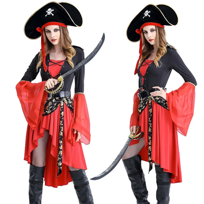 Neue Piraten kostüm Königin Kleidung Rollenspiel Spaß Uniform Halloween Kostüme Bühnen animation
