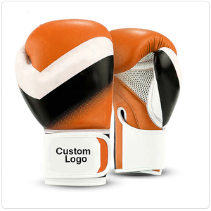 Gants de boxe professionnels en cuir, logo personnalisé, gants de boxe en cuir PU pour adultes, entraînement, respirants, fermeture velcro, bleu noir - Product Image 3