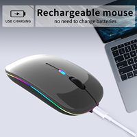 Souris sans fil rechargeable USB BT5.2 silencieuse à double mode, accessoires d'ordinateur de jeu personnalisés à LED, pièces détachées, vente en gros, pas cher
