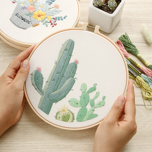 DIY 크로스 스티치 손 자수 키트 세트 초보자를위한 꽃 수제 린넨 선물 DIY 키트 - Product Image 3