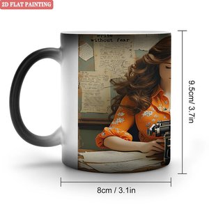 Frosted Black 11oz <b>Ceramic</b> <b>Mug</b> Heat Color Changing Magic Cup Novelty Gift For Best Friend Birthday - Product Image 1