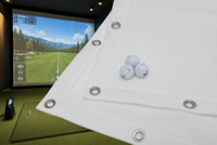 Écran d'impact commercial ignifuge à haute vitesse pour simulateur de hockey, baseball et golf, 3,2 m de large, 3,5 mm d'épaisseur, pour usage intérieur et acoustique