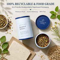 Boîte d'emballage cylindrique en carton écologique pour aliments, avec doublure anti-humidité, pour grains de café, tisanes, tubes en papier