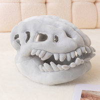 Chapeau en peluche drôle en forme de squelette de dinosaure avec rembourrage en coton PP, cadeaux de fête d'Halloween pour adultes et enfants