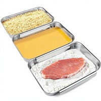 Ensemble de moules à pâte à frire 3 pièces en acier inoxydable empilables, compatibles four et lave-vaisselle, pour viande, poulet, poisson
