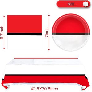 Juego de Vajilla de Papel DAMAI, Platos, Servilletas, Mantel, Rojo, Blanco, Negro, Artículos para Fiestas de 3er Cumpleaños, Tema de Videojuegos - Product Image 3