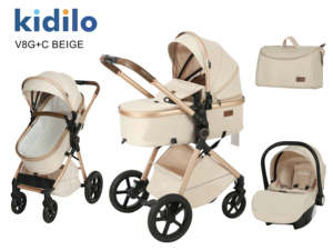 Produits pour bébés Kidilo Premium, poussette Kidilo avec <span class=keywords><strong>nacelle</strong></span> intégrée, comprend un siège auto - Product Image 3
