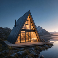 Maison Triangulaire Préfabriquée Isolée à Châssis en A, Mini-Maison Modulaire Moderne, Villa Hôtelière – Meilleures Ventes