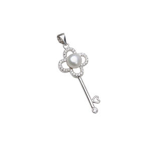 Colgante de Plata de Ley S925 con Diseño de Trébol de la Suerte, Colgante Personalizado Versátil con Perla de 6-7 mm para Mujer, Accesorios de Joyería DIY 728 - Product Image 5