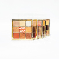Palette d'ombres à paupières personnalisée de haute qualité, finition scintillante, ombre à paupières sèche, livre, marque privée
