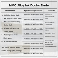 Lame de doctor en alliage MMC à haute résistance à l'abrasion pour presse d'impression flexographique et à gravure, compatible encre éco-solvant