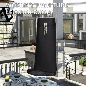 Bottes hautes en cuir de vachette et cuir véritable pour femmes, blanches et noires, montantes jusqu'au genou, pour filles, avec talon compensé - Product Image 2