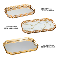 Plateau de vanité simple en métal argenté, décoratif sculpté, finition dorée, pour la maison, le salon, la salle de bain, pour la présentation de boissons, de parfums et de bougies
