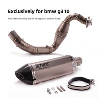 Section avant en alliage de titane ISTUNT pour moto G310R ; Amélioration complète du système d'échappement pour G310GS Noir/Bleu/Argent