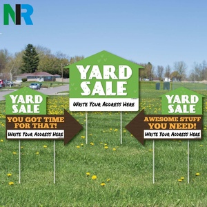 Panneaux de jardin en plastique ondulé personnalisés en gros, vierges, 24x18, pour ventes de jardin et publicité, avec piquets en H - Product Image 6