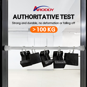 ARODDY <span class=keywords><strong>Tringle</strong></span> à Rideaux Sans Perçage 0,7-1,9m, <span class=keywords><strong>Tringle</strong></span> à Rideaux Métallique Extensible à Tension de Ressort pour Fenêtre, Personnalisable - Product Image 2