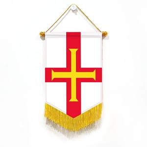 Bandera <span class=keywords><strong>de</strong></span> Guernsey con borlas <span class=keywords><strong>de</strong></span> 20x30cm colocada en la biblioteca para crear un ambiente tranquilo - Product Image 2
