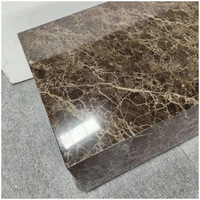 Table basse rectangulaire moderne en marbre brun Emperador foncé pour projet de design de villa, chambre, hall d'hôtel