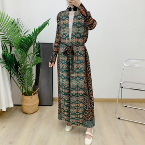 Ropa al por mayor Dubai cardigan robe 2025 primavera nuevo abaya mujeres musulmán vestido elemento impreso diseño delgado y abrigo largo - Product Image 4