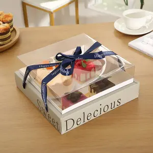 Transparante Eenvoudige Franse Geschenkdoos Dessert Snoep Verpakking Zak Verjaardagstaart Bakken Draagbare Doos Bruiloft Kartonnen Dozen Voor Geschenken