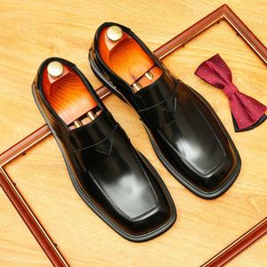 Chaussures Oxford pour hommes en cuir véritable, faites à la main, de haute qualité, respirantes, pour mariage, fête, bureau, chaussures décontractées pour hommes - Product Image 4