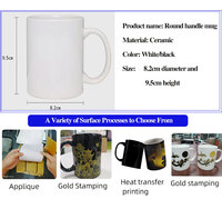 Tasse magique de Noël personnalisée de 11oz tasse en céramique à changement de couleur thermosensible en gros pour les cadeaux promotionnels